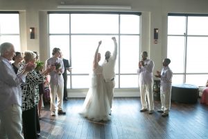 Bride and groom married at the Watermark
