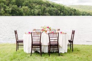 NJ Lakefront wedding table setup