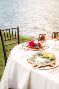 NJ Lakefront wedding table setting